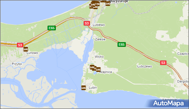 mapa Wicko gmina Międzyzdroje, Wicko gmina Międzyzdroje na mapie Targeo