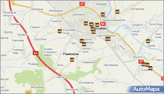 mapa Widna Góra, Widna Góra na mapie Targeo