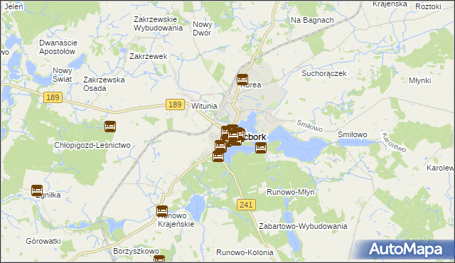 mapa Więcbork, Więcbork na mapie Targeo