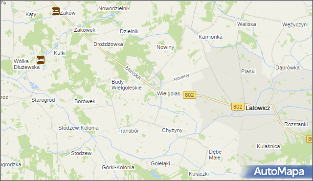 mapa Wielgolas gmina Latowicz, Wielgolas gmina Latowicz na mapie Targeo