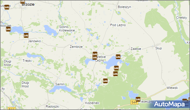 mapa Wielkie Leźno, Wielkie Leźno na mapie Targeo