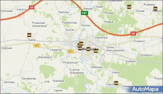 mapa Wieruszów, Wieruszów na mapie Targeo