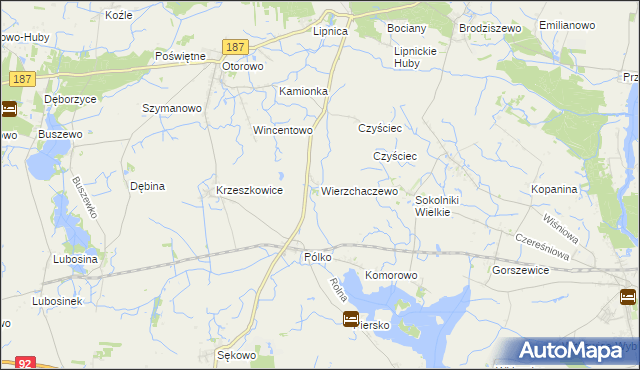 mapa Wierzchaczewo, Wierzchaczewo na mapie Targeo