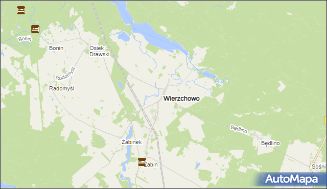 mapa Wierzchowo powiat drawski, Wierzchowo powiat drawski na mapie Targeo