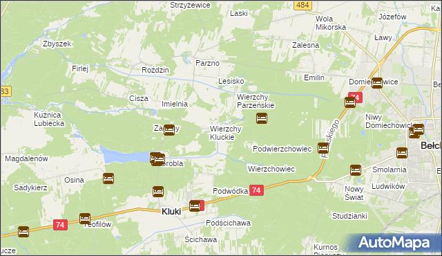 mapa Wierzchy Strzyżewskie, Wierzchy Strzyżewskie na mapie Targeo