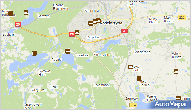 mapa Wierzysko-Leśnictwo, Wierzysko-Leśnictwo na mapie Targeo
