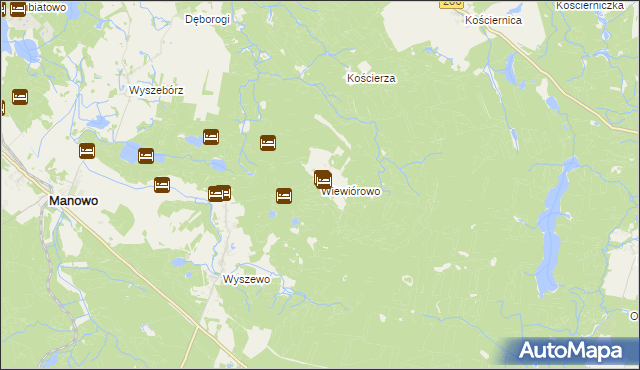 mapa Wiewiórowo, Wiewiórowo na mapie Targeo