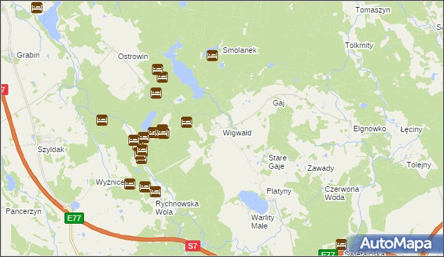 mapa Wigwałd, Wigwałd na mapie Targeo