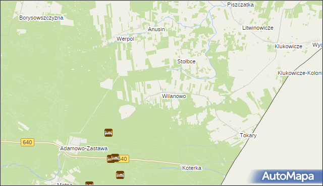 mapa Wilanowo gmina Mielnik, Wilanowo gmina Mielnik na mapie Targeo