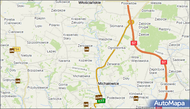 mapa Wilczkowice gmina Michałowice, Wilczkowice gmina Michałowice na mapie Targeo