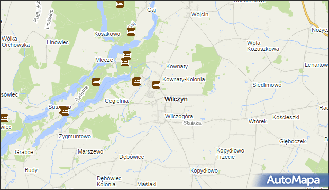 mapa Wilczyn powiat koniński, Wilczyn powiat koniński na mapie Targeo
