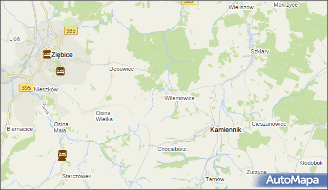 mapa Wilemowice, Wilemowice na mapie Targeo
