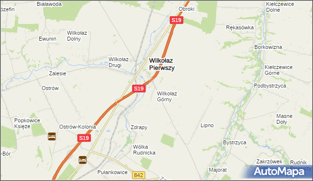 mapa Wilkołaz Górny, Wilkołaz Górny na mapie Targeo