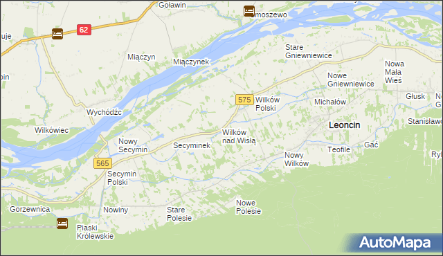 mapa Wilków nad Wisłą, Wilków nad Wisłą na mapie Targeo