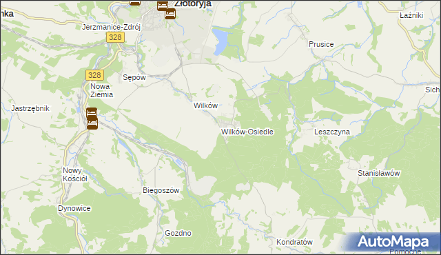 mapa Wilków-Osiedle, Wilków-Osiedle na mapie Targeo