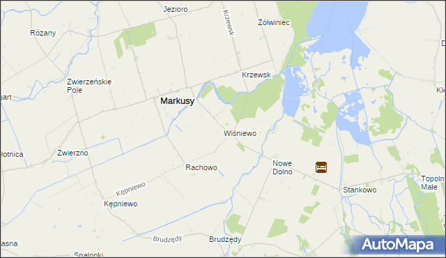 mapa Wiśniewo gmina Markusy, Wiśniewo gmina Markusy na mapie Targeo