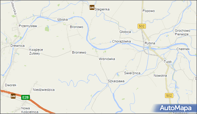 mapa Wiśniówka gmina Stegna, Wiśniówka gmina Stegna na mapie Targeo