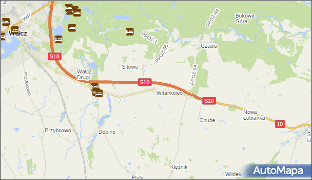 mapa Witankowo, Witankowo na mapie Targeo