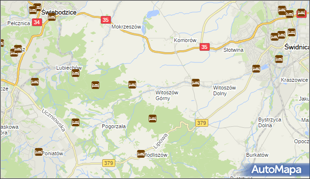 mapa Witoszów Górny, Witoszów Górny na mapie Targeo