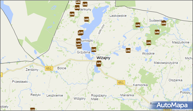 mapa Wiżajny, Wiżajny na mapie Targeo