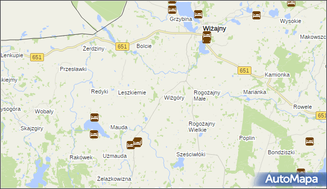 mapa Wiżgóry, Wiżgóry na mapie Targeo