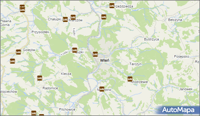 mapa Wleń, Wleń na mapie Targeo