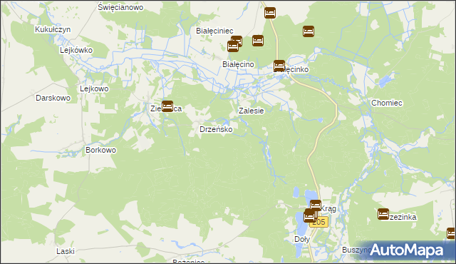 mapa Włodzisław gmina Malechowo, Włodzisław gmina Malechowo na mapie Targeo