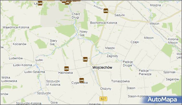 mapa Wojciechów-Kolonia Piąta, Wojciechów-Kolonia Piąta na mapie Targeo