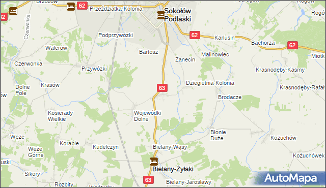 mapa Wojewódki Górne, Wojewódki Górne na mapie Targeo