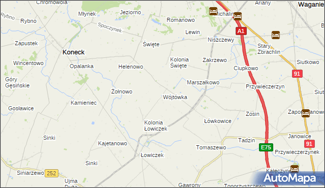 mapa Wójtówka gmina Bądkowo, Wójtówka gmina Bądkowo na mapie Targeo