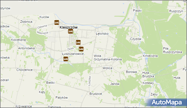 mapa Wola Grzymalina-Kolonia, Wola Grzymalina-Kolonia na mapie Targeo