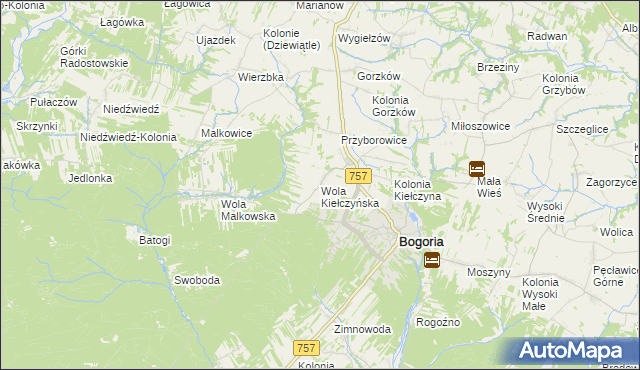 mapa Wola Kiełczyńska, Wola Kiełczyńska na mapie Targeo