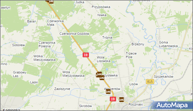 mapa Wola Lisowska, Wola Lisowska na mapie Targeo