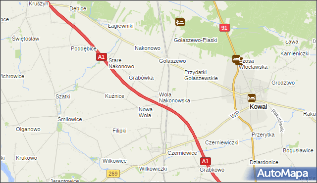 mapa Wola Nakonowska, Wola Nakonowska na mapie Targeo