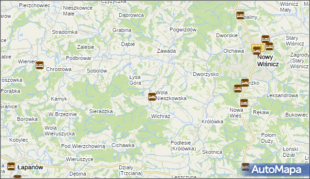 mapa Wola Nieszkowska, Wola Nieszkowska na mapie Targeo