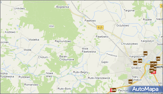 mapa Wola Pawłowska gmina Ciechanów, Wola Pawłowska gmina Ciechanów na mapie Targeo