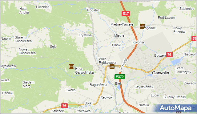 mapa Wola Rębkowska, Wola Rębkowska na mapie Targeo