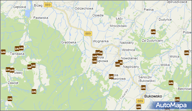 mapa Wola Sękowa, Wola Sękowa na mapie Targeo