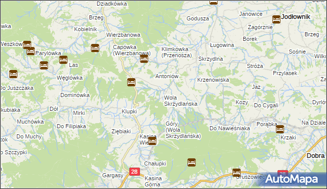 mapa Wola Skrzydlańska, Wola Skrzydlańska na mapie Targeo