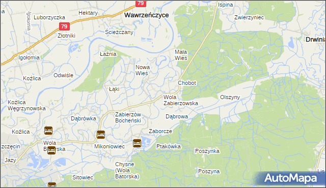 mapa Wola Zabierzowska, Wola Zabierzowska na mapie Targeo