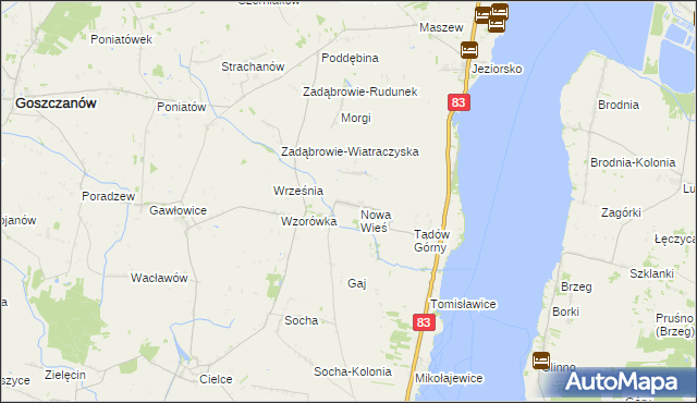 mapa Wola Zadąbrowska, Wola Zadąbrowska na mapie Targeo