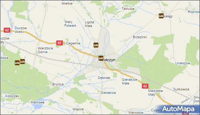 mapa Wołczyn powiat kluczborski, Wołczyn powiat kluczborski na mapie Targeo