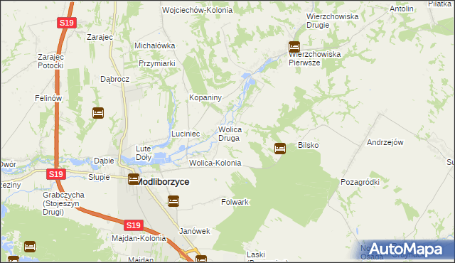 mapa Wolica Pierwsza, Wolica Pierwsza na mapie Targeo