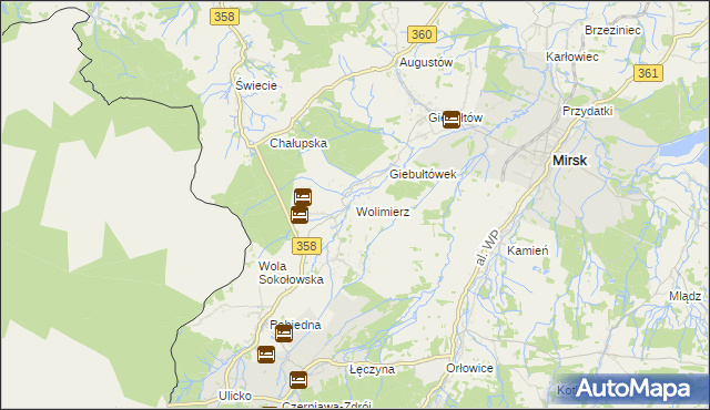 mapa Wolimierz, Wolimierz na mapie Targeo