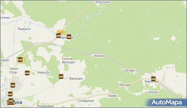 mapa Wolisko, Wolisko na mapie Targeo