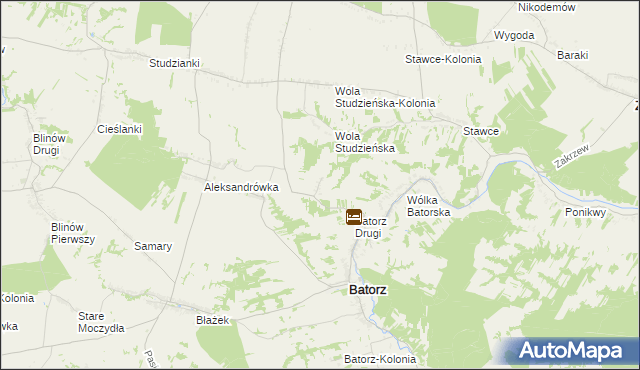 mapa Wólka Batorska-Kolonia, Wólka Batorska-Kolonia na mapie Targeo