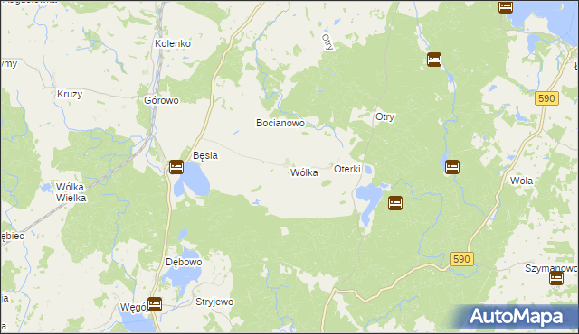 mapa Wólka gmina Kolno, Wólka gmina Kolno na mapie Targeo