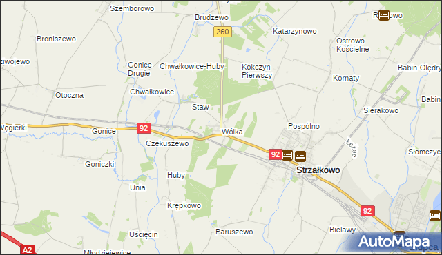 mapa Wólka gmina Strzałkowo, Wólka gmina Strzałkowo na mapie Targeo