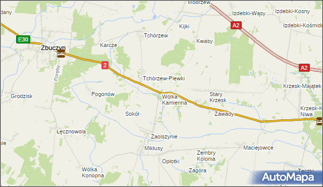 mapa Wólka Kamienna, Wólka Kamienna na mapie Targeo