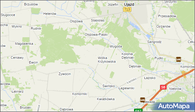mapa Wólka Krzykowska, Wólka Krzykowska na mapie Targeo